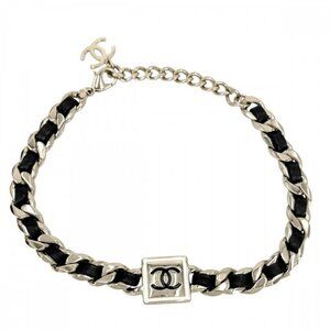 Chanel Choker CC Logo Chain Necklace with Adjuster Star Gold X Black